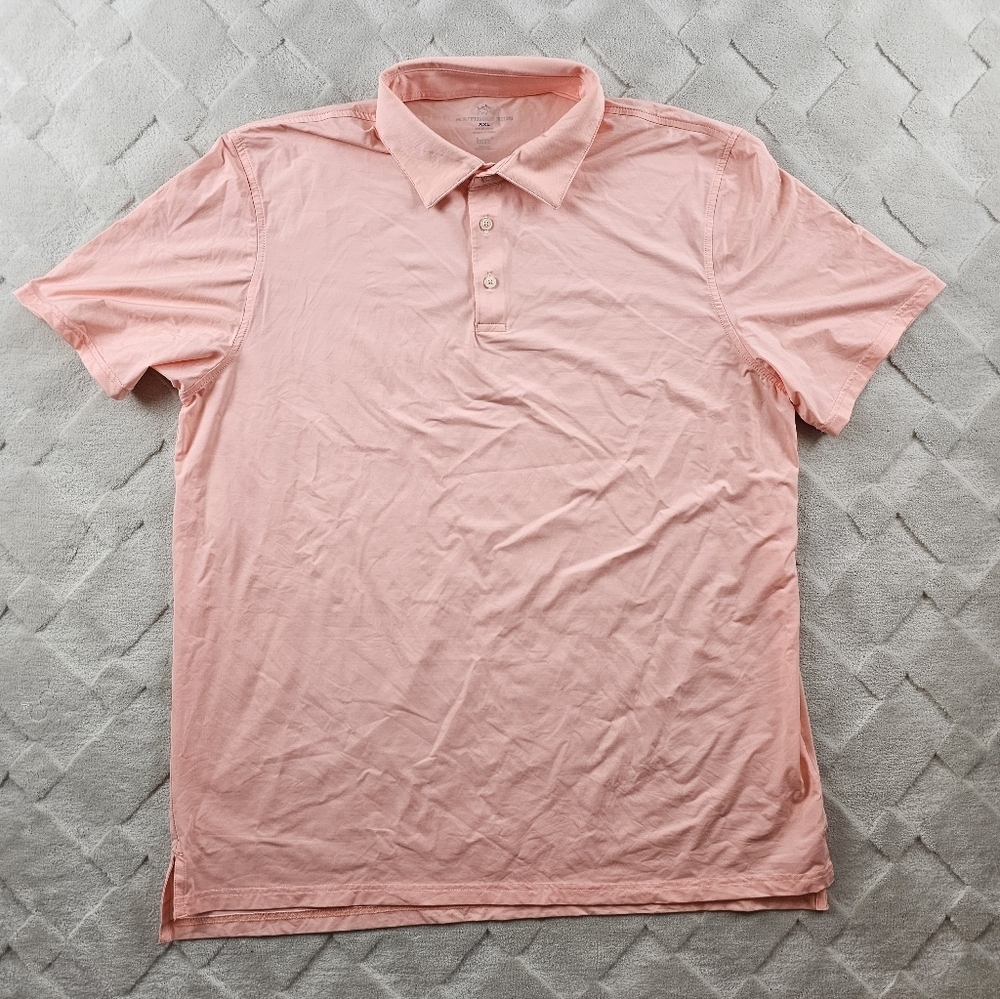Southern Tide Pink Polo Shirt Mens 2XL Performance Stretch Golf Preppy
